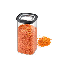 GEFU Vorratsdose Pantry 1.4 l, Transparent/Schwarz