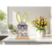 Dameco Hase mit Brille Grau, Grün