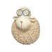 Dameco Schaf mit Brille 12 x 12.5 x 15 cm, Braun