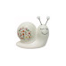 Dameco Aufsteller Schnecke mit Blumenmuster Weiss, 9.5 x 4.5 x 7 cm