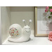Dameco Aufsteller Schnecke mit Blumenmuster Weiss, 9.5 x 4.5 x 7 cm