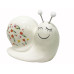 Dameco Aufsteller Schnecke mit Blumenmuster Weiss, 15 x 8 x 10 cm