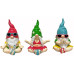 Dameco Gartenzwerg sitzend in Yoga Pose 3-er Set, 12 x 14 x 17 cm