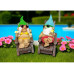 Dameco Gartenzwerg auf Liegestuhl 2-er Set,11 x 19 x 17 cm