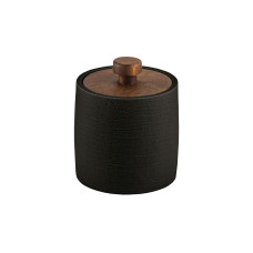Kleine Wolke Wattedose Harper Schwarz, Bambus/Polyresin Kleine Wolke Wattedose Harper Schwarz, Bambus/Polyresin