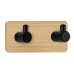 Kleine Wolke Wandgarderobe Bamboo Pin Hook Duo 12 cm x 4.5 cm, Beige