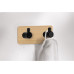 Kleine Wolke Wandgarderobe Bamboo Pin Hook Duo 12 cm x 4.5 cm, Beige