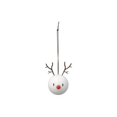 Hoptimist Weihnachtskugel Rentier 2 Stück, Weiss Hoptimist Weihnachtskugel Rentier 2 Stück, Weiss