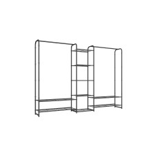 Songmics Garderobenständer 182.4 x 29 x 158.4 cm, Schwarz