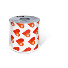 Paper + Design Toilettenpapier Hearts Rollen, 3-lagig, Rot/Weiss Paper + Design Toilettenpapier Hearts Rollen, 3-lagig, Rot/Weiss