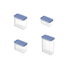 Rotho Set Premium Dosen 18 tlg. Domino 16 l, Transparent