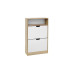 VASAGLE Schuhschrank mit Klappen 60 x 102 cm, Nature/Weiss