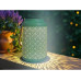 Dameco LED Solar Laterne in Grün aus Metall D15.5 cm H25.5 cm