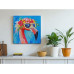 Dameco LED Bild Pop Art Flamingo mit Neon Licht Brille