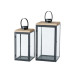Boltze Laterne Sirio 2-teilig, Transparent/Schwarz/Braun