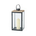 Boltze Laterne Sirio 2-teilig, Transparent/Schwarz/Braun