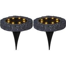 Star Trading Gartenlicht Solar-Spotlight, 2er Set, Grau