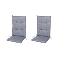 COCON Stuhlauflage Hochlehner Outdoor 118 x 50 cm, Grau, 2er-Set