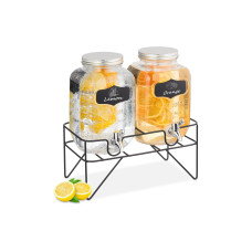 relaxdays Getränkespender mit Ständer 2er Set, 4 Liter relaxdays Getränkespender mit Ständer 2er Set, 4 Liter