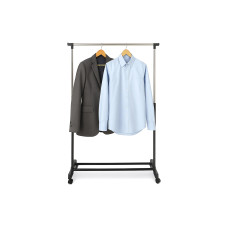 relaxdays Garderobenständer mit Rollen, Schwarz/Silber relaxdays Garderobenständer mit Rollen, Schwarz/Silber