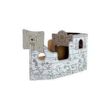 Fellowes Ausmal-Spielhaus Piratenboot XL aus Wellpappe Kein Fellowes Ausmal-Spielhaus Piratenboot XL aus Wellpappe Kein
