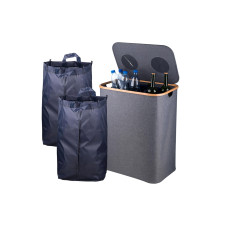 relaxdays Recyclingbehälter 140 L Grau relaxdays Recyclingbehälter 140 L Grau