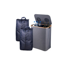 relaxdays Recyclingbehälter 170 L Grau relaxdays Recyclingbehälter 170 L Grau