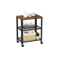 relaxdays Küchenwagen 77.5 x 60 cm Schwarz/Braun relaxdays Küchenwagen 77.5 x 60 cm Schwarz/Braun