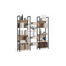 relaxdays Regal Industrial mit 14 Ablagen 166 x 158 x 24 cm Hellbraun relaxdays Regal Industrial mit 14 Ablagen 166 x 158 x 24 cm Hellbraun
