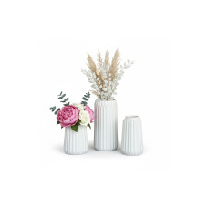 relaxdays Vasen-Set 3-teilig, Weiss relaxdays Vasen-Set 3-teilig, Weiss