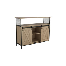relaxdays Sideboard 80 x 100 x 33 cm Hellbraun/Schwarz relaxdays Sideboard 80 x 100 x 33 cm Hellbraun/Schwarz
