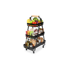 relaxdays Küchenwagen 84.5 x 57 x 31 cm Schwarz relaxdays Küchenwagen 84.5 x 57 x 31 cm Schwarz