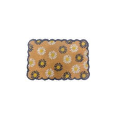 relaxdays Fussmatte Blumen 60 x 40 cm Blau/Natur relaxdays Fussmatte Blumen 60 x 40 cm Blau/Natur
