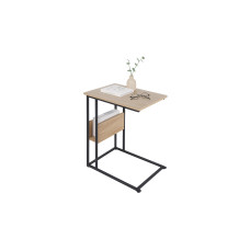 relaxdays Beistelltisch in C-Form 60 x 55 Hellbraun/Schwarz relaxdays Beistelltisch in C-Form 60 x 55 Hellbraun/Schwarz
