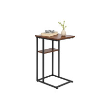 relaxdays Beistelltisch in C-Form 60 x 40 Dunkelbraun relaxdays Beistelltisch in C-Form 60 x 40 Dunkelbraun