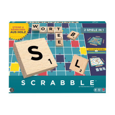 Mattel Spiele Scrabble Original Holz 2 in 1 , 2-4 Spieler – DE -