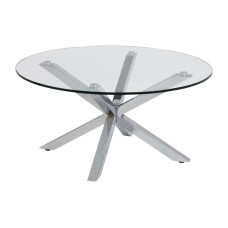 AC Design Couchtisch Heaven Ø 82 x 40 cm, Stahl/Glas
