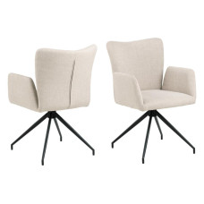 AC Design Stuhl Laura Beige/Schwarz, 2 Stück AC Design Stuhl Laura Beige/Schwarz, 2 Stück