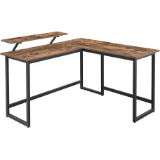VASAGLE Tisch in L-Form Vintagebraun 140 x 130 cm VASAGLE Tisch in L-Form Vintagebraun 140 x 130 cm