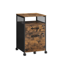 VASAGLE Multifunktionswagen 42 x 44 x 67.4 cm, Braun/Schwarz