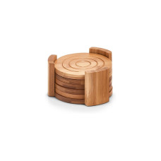 Zeller Present Glasuntersetzer Bambus Ø 12 x 7.7 cm, 7-teilig
