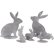 Opiflor Metallfigur Hasenfamilie 5-er Set, Silber Opiflor Metallfigur Hasenfamilie 5-er Set, Silber