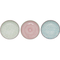 Bloomingville Teller Patrizia, Steingut, ∅ 20 cm, 3 Stück, assortiert