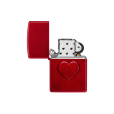 ZIPPO Stamped Heart Design Rot