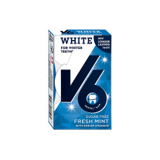 V6 Kaugummi White Fresh Mint 24 g