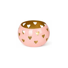 CHALET Windlicht Kugelherz 10 x 10 x 7.5 cm, Rosa CHALET Windlicht Kugelherz 10 x 10 x 7.5 cm, Rosa