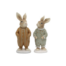 Chic Antique Aufsteller Hasen im Pyjama 2 Stück, Braun Chic Antique Aufsteller Hasen im Pyjama 2 Stück, Braun