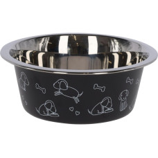 Kerbl Edelstahlnapf mit Motiv 900 ml, Schwarz Kerbl Edelstahlnapf mit Motiv 900 ml, Schwarz