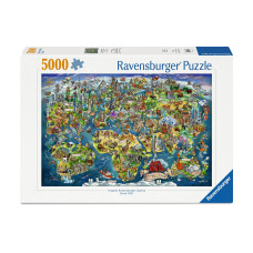 Ravensburger Puzzle Weltkarte mit Sehenswürdigkeiten 5000 Teile Ravensburger Puzzle Weltkarte mit Sehenswürdigkeiten 5000 Teile