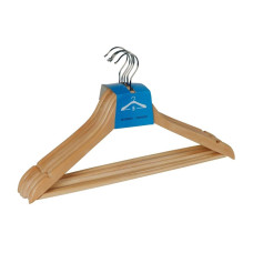 Wenko Kleiderbügel Formbügel Eco Holz 5er-Set 5 Stück, Nature